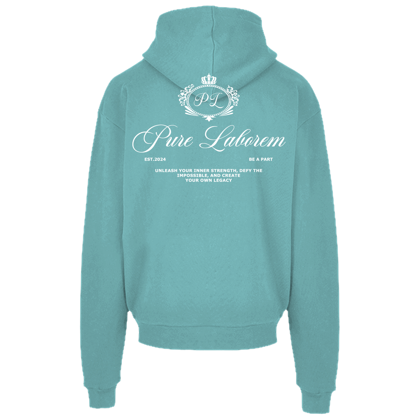 Crown Hoodie - White on Blue